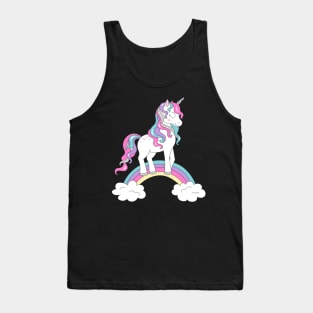 Rainbow Unicorn Clouds Tank Top